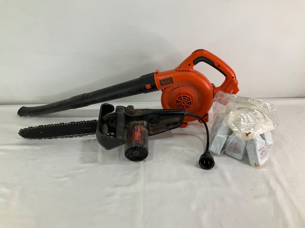 Remington Peak HP Electric Chainsaw, Black & Decker Cordless Sweeper & Mantis Engine Oil