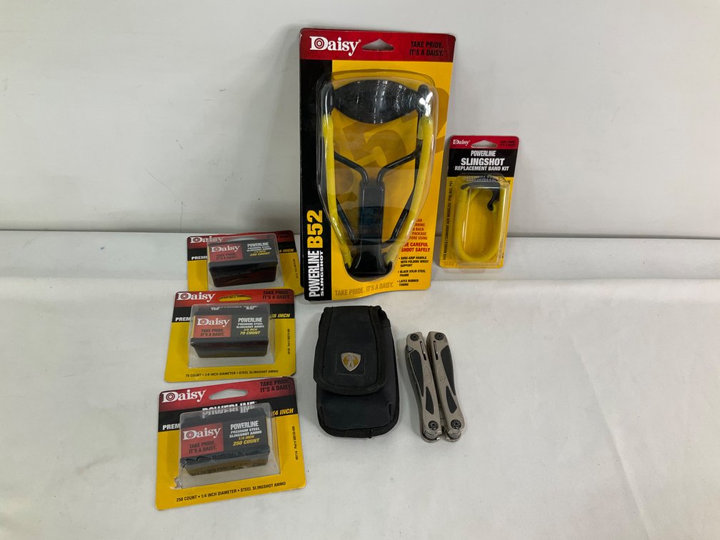 NEW Daisy Powerline B52 Slingshot, Ammo & Gerber MP800 Legend Multi Tool