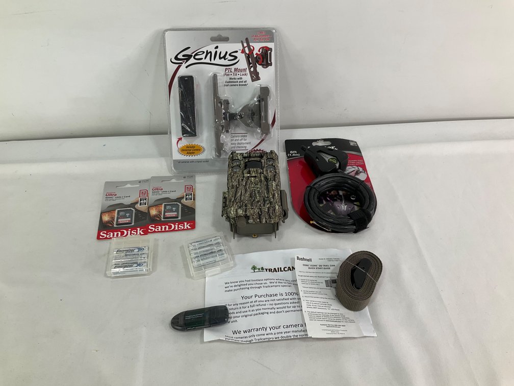 Bushnell Core DS No Glow Trail Camera, Master Lock, Genius PTL Mount, SanDisk Ultra SDHC UHS-I Cards, & More