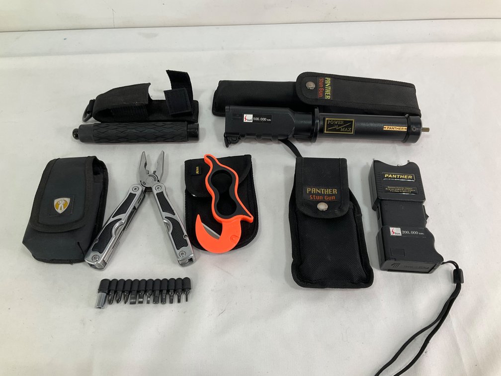 Panther Stun Guns, Winchester Multi-Tool & Bit Set, Baton & More