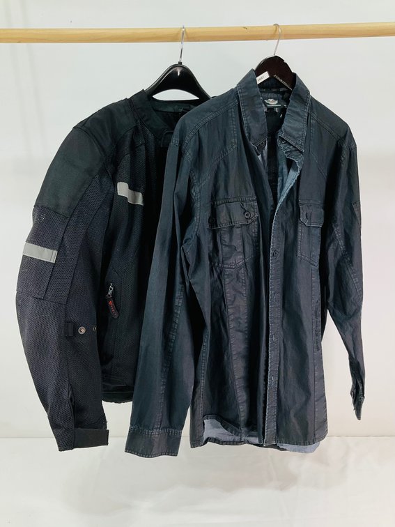 Harley Davidson Button Down and Vance Motorcycle Jacket