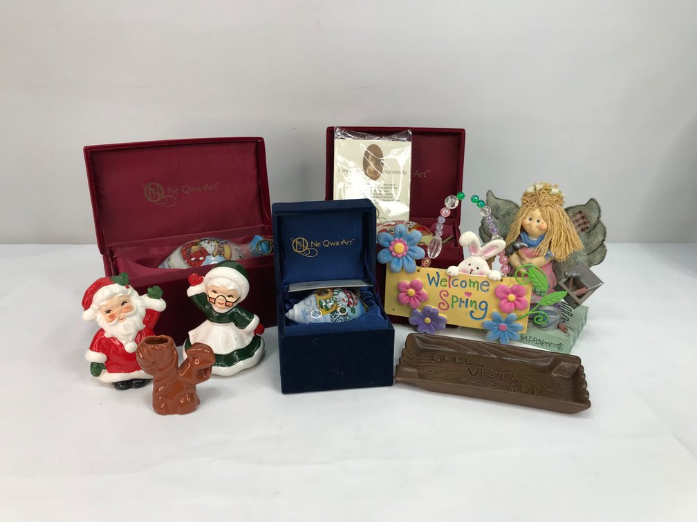 Painted Glass Ornaments, Holiday Figurines, and More