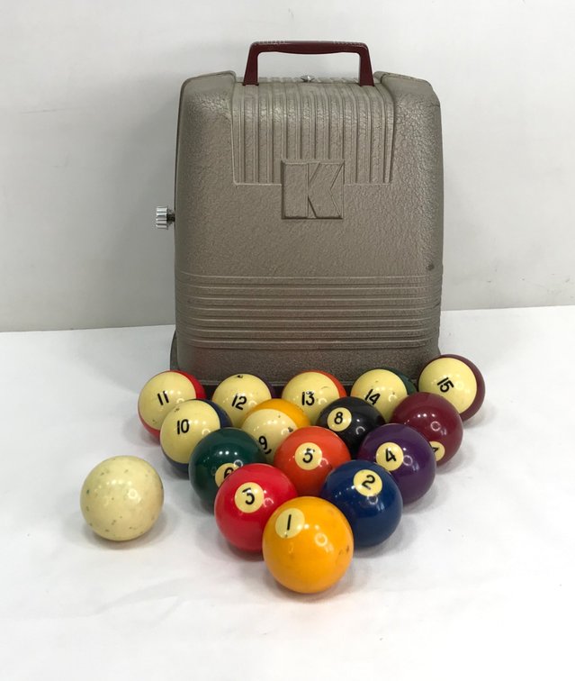 16-Piece Billiard Ball Set and 8mm Movie Projector