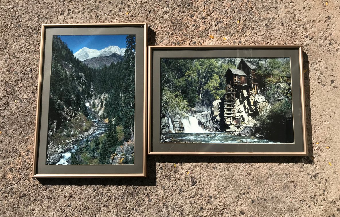 Framed Crystal Mill and Crystal River Landscape Photographs