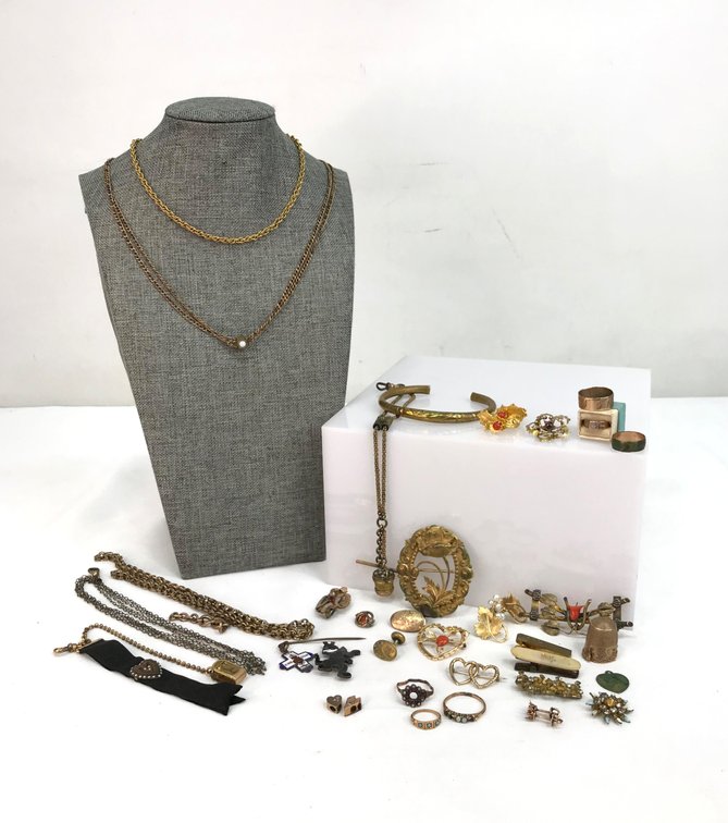 Gold-Tone Necklaces, Brooches, Rings, and Accessories