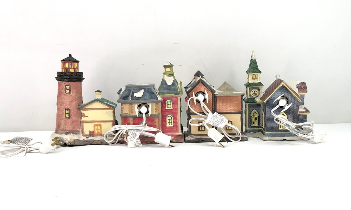 Holiday Village Buildings and Decorative Diorama Eggs