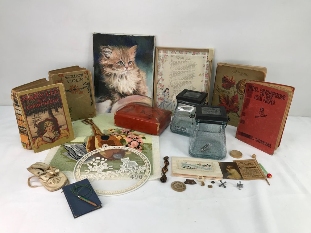 Books, Framed Art, Glass Lanterns, and Ephemera