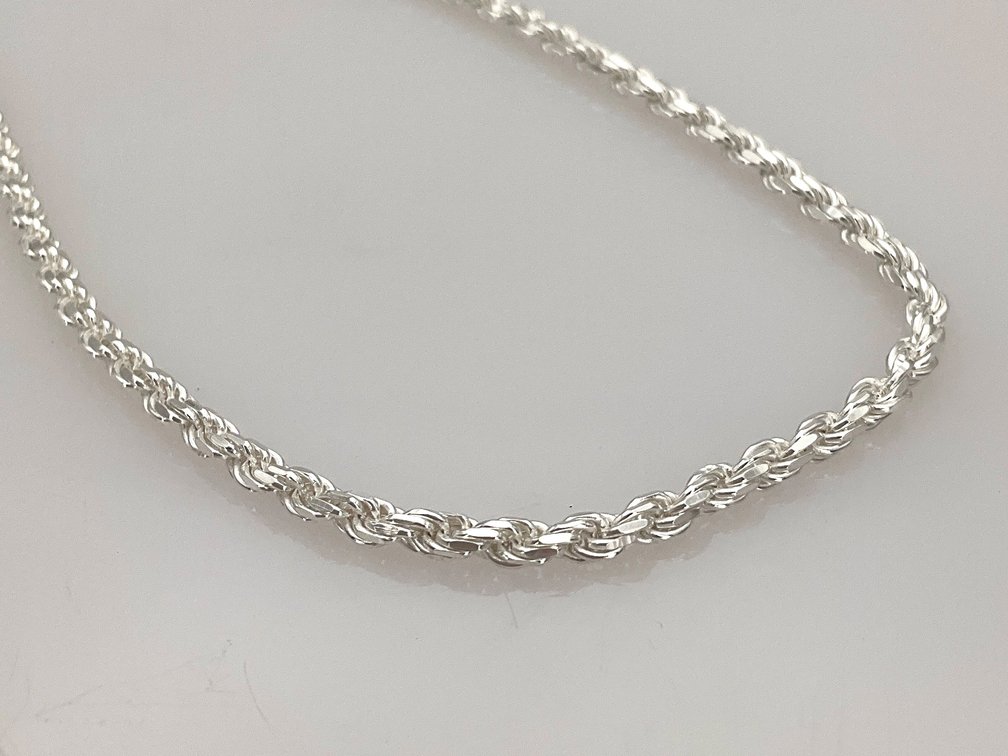 Silver Twisted Rope Chain Necklace