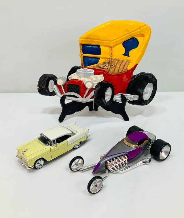 Scale Model Cars and Molded Hot Rod Relief Plaque