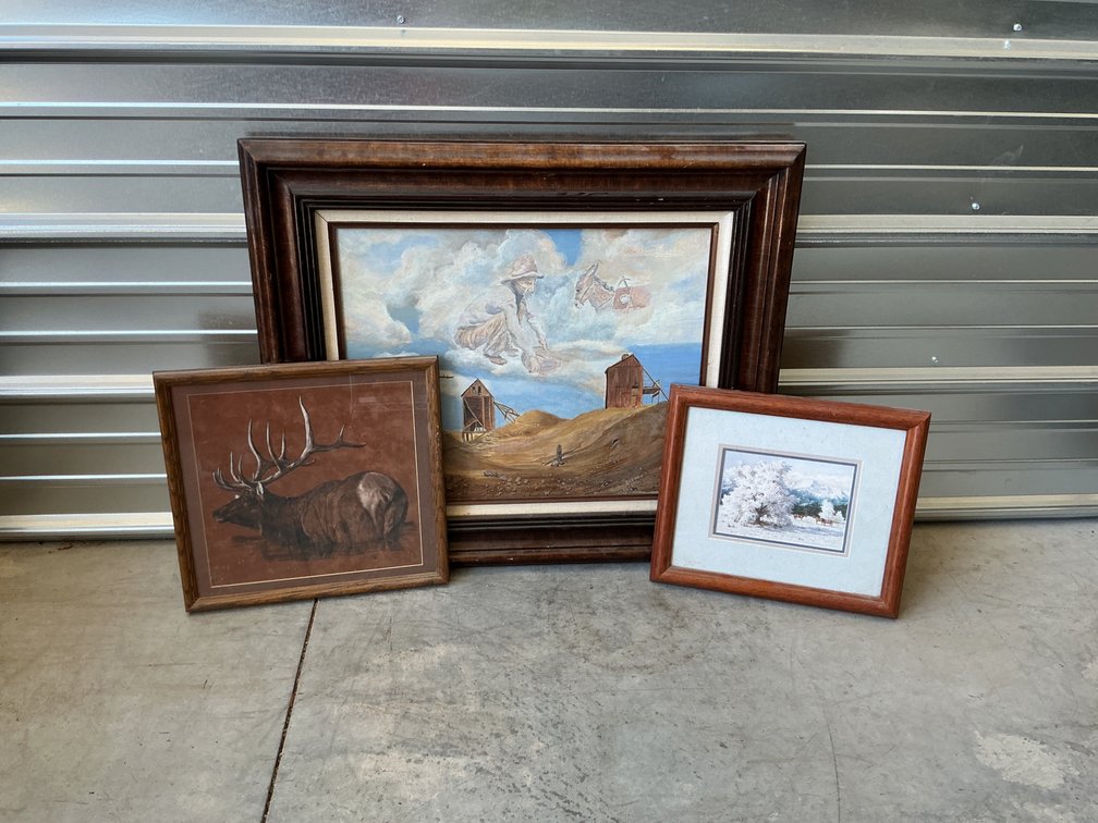 Three Framed Western and Wildlife Artworks