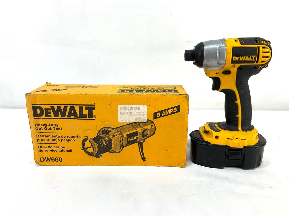 Cut-Out Tool, Cordless Impact Driver, and Spiral Cutting Bits