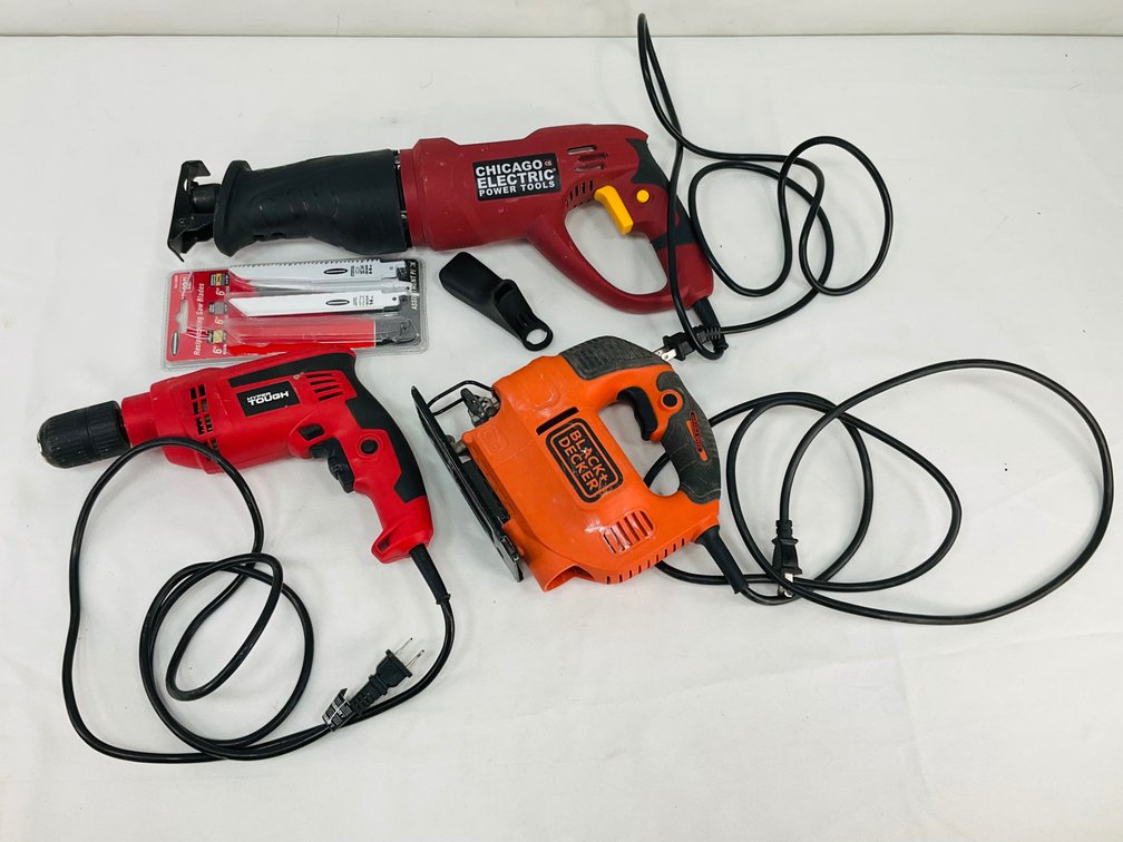Corded Reciprocating Saw, Hammer Drill, and Jigsaw