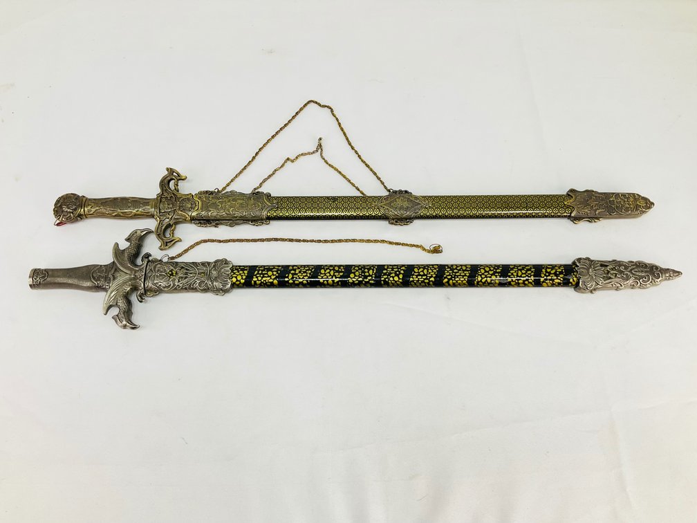Cast Metal Decorative Swords in Scabbards