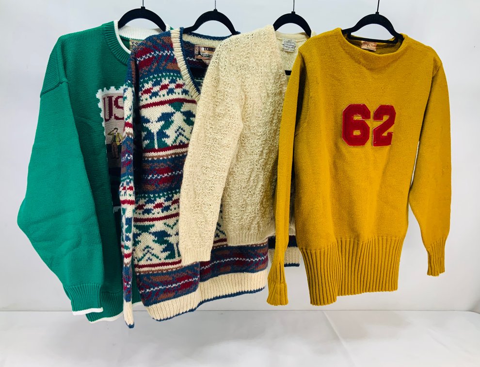 Wool, Mohair Blend, and Cotton Knit Sweaters