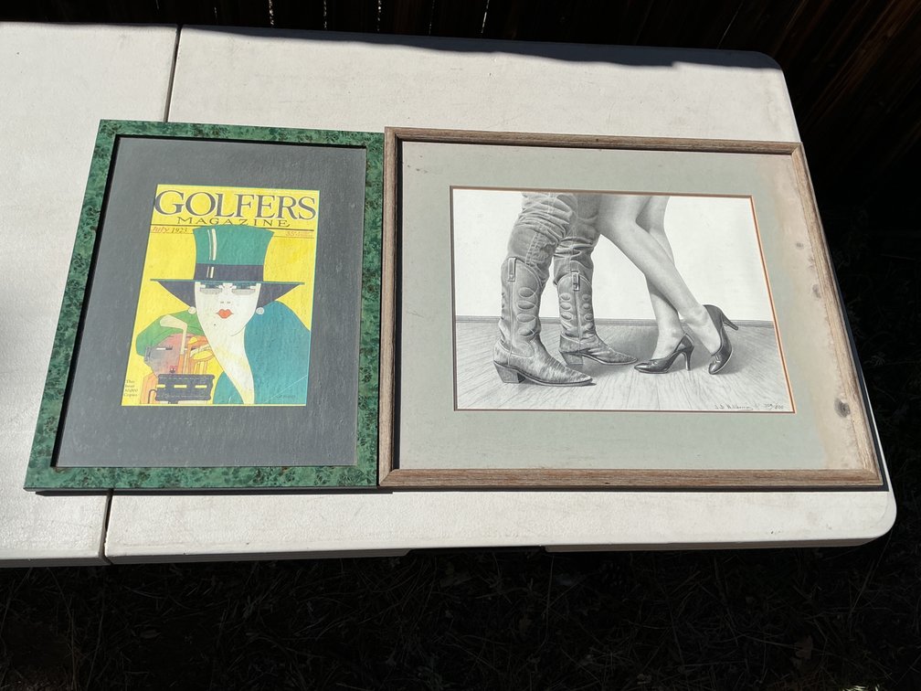 Framed J.D. Hillberry Signed Print and Golfers Magazine Print