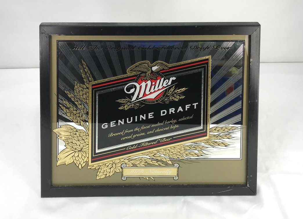 Miller Genuine Draft Framed Bar Mirror