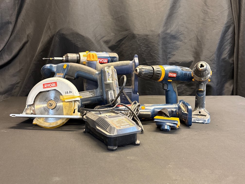 Ryobi 18V Cordless Power Tools, Circular Saw, and Charger