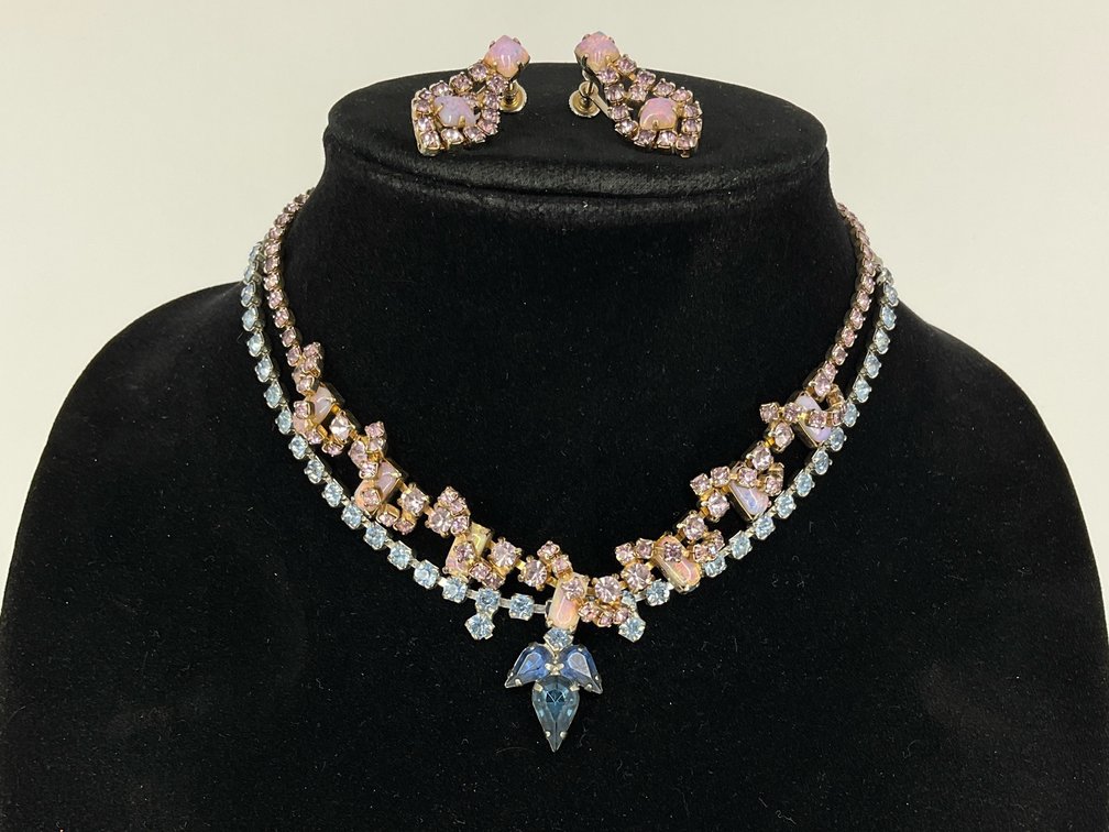 Vintage Rhinestone Necklaces and Earrings