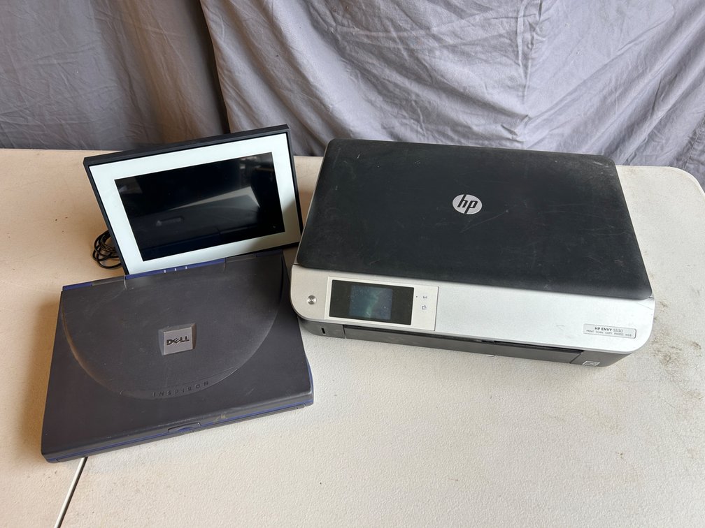 Laptop, All-In-One Printer, and Digital Photo Frame