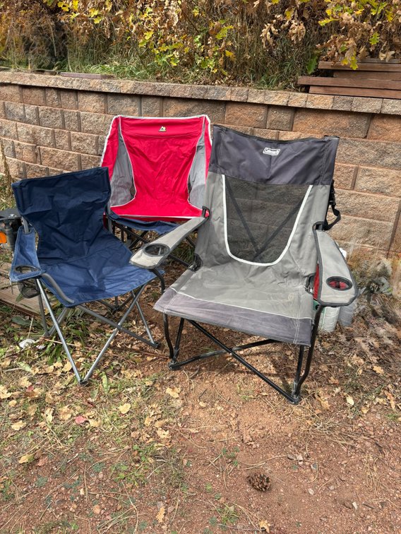 Folding Camp Chairs with Tubular Metal Frames
