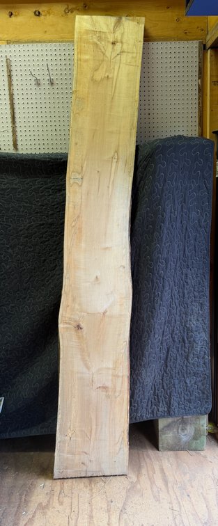 Rough-Sawn Live-Edge Hardwood Lumber Slab