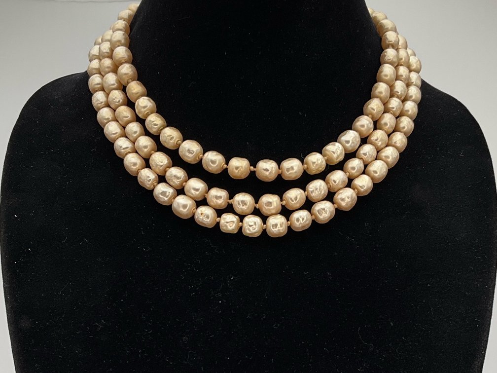Triple Strand Freshwater Pearl Necklace