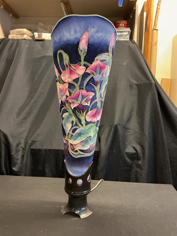 Table Lamp with Hand-Painted Silk Shade