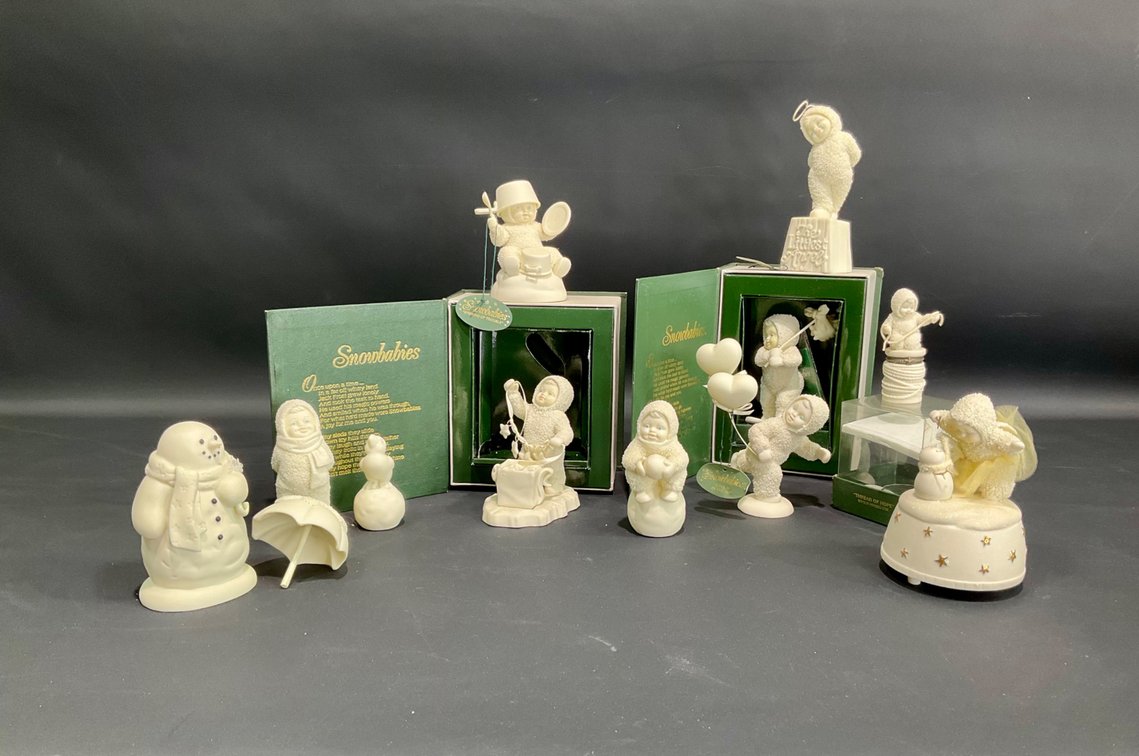 Department 56 Snowbabies Bisque Porcelain Figurines and Boxes