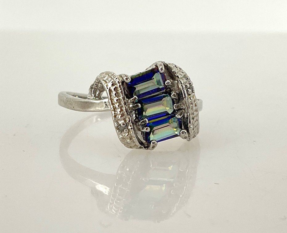 Mystic Topaz and Diamond Ring