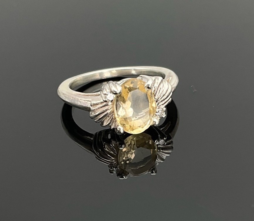 Citrine and Diamond Ring