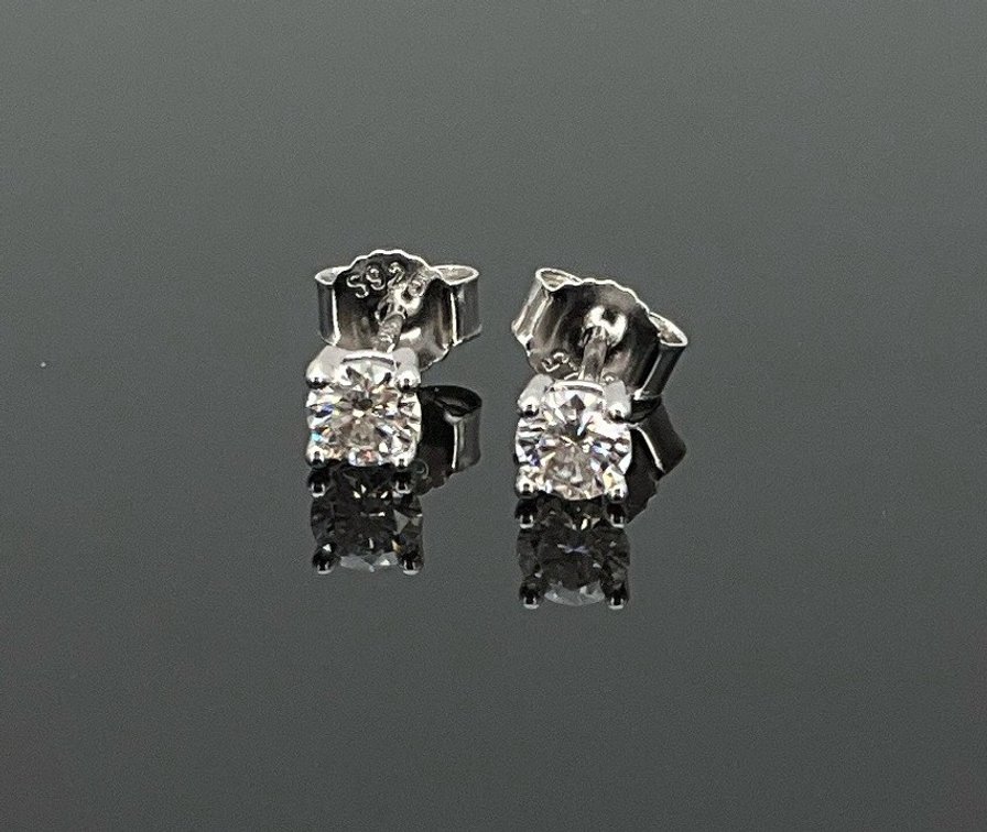 Sterling Silver Moissanite Stud Earrings