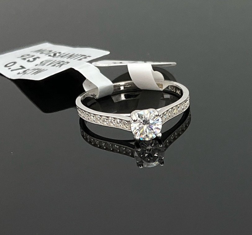 Sterling Silver Moissanite Solitaire Ring