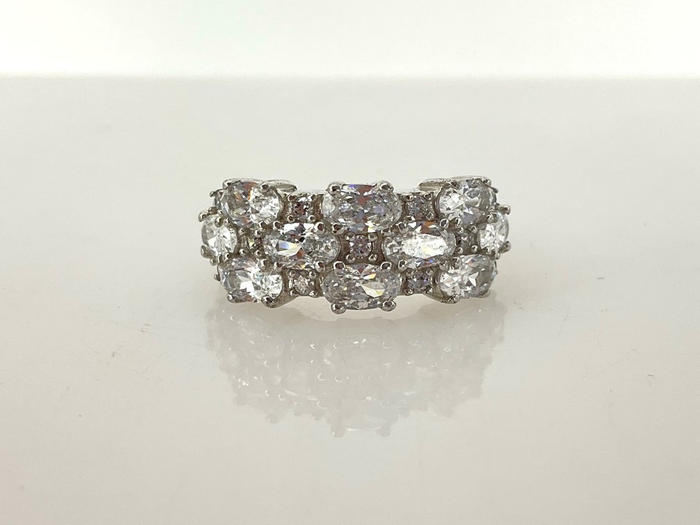 NVC Sterling Silver Multi-Stone Cluster Ring, Size 6