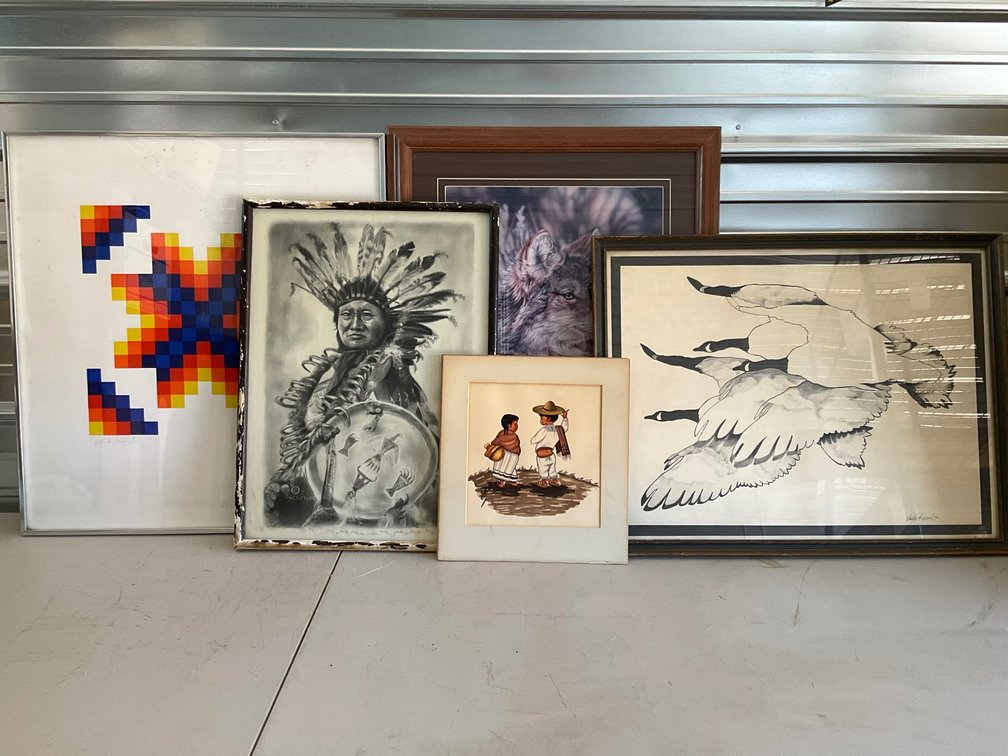 Framed Art Prints and Matted Watercolor Painting