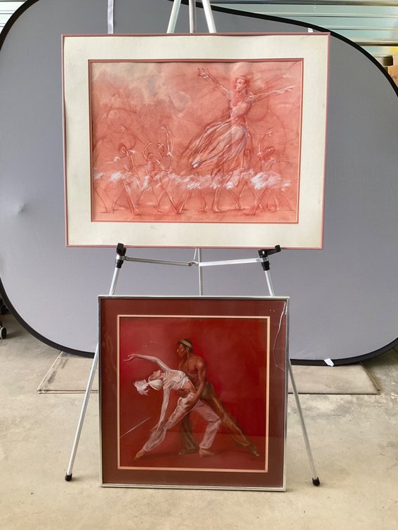 Framed Ballet and Dance Artworks Under Glass