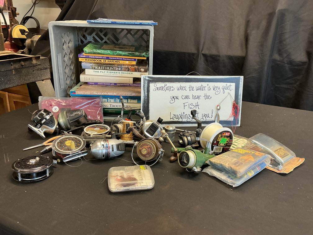 Fishing Reels, Fly Tying Tools, Books