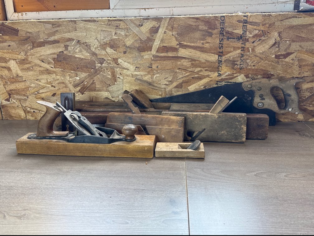 Woodworking Hand Planes, Handsaw, Level, and Try Square