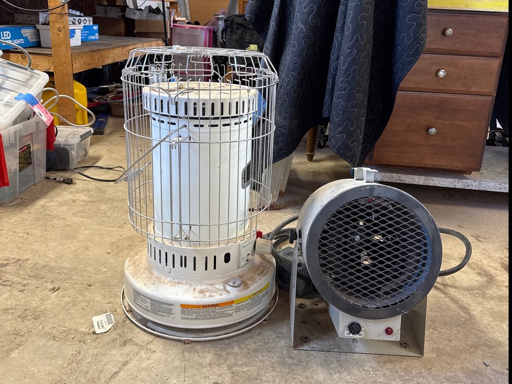 Kerosene Convection Heater and Electric Shop Heater