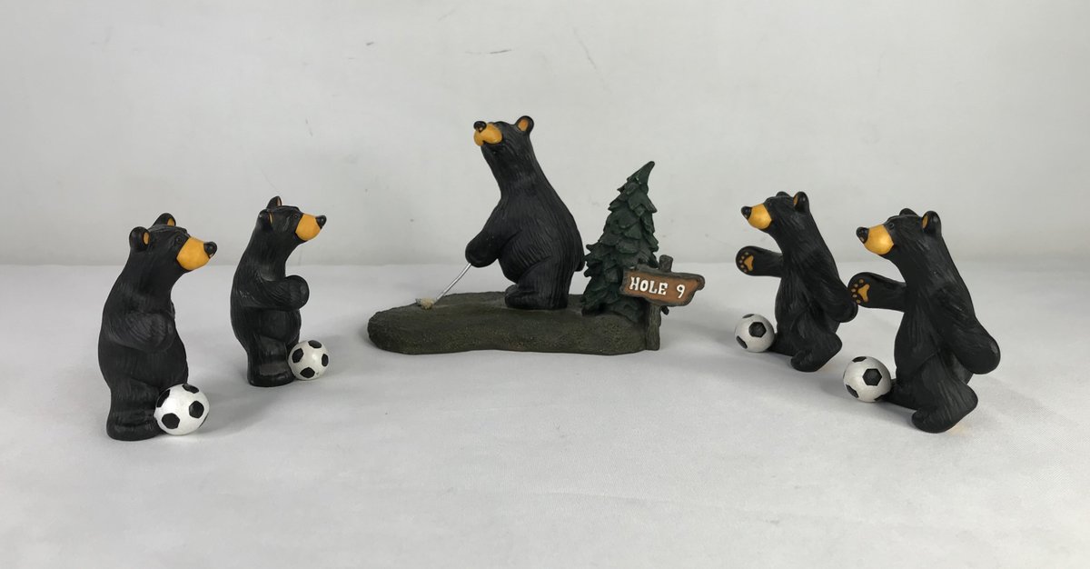 Cast Resin Black Bear Sports Figurines