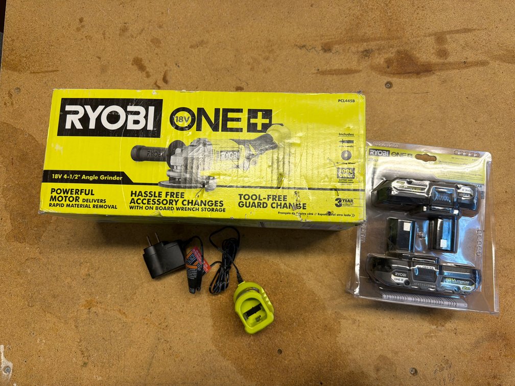 Ryobi Grinder & Batteries