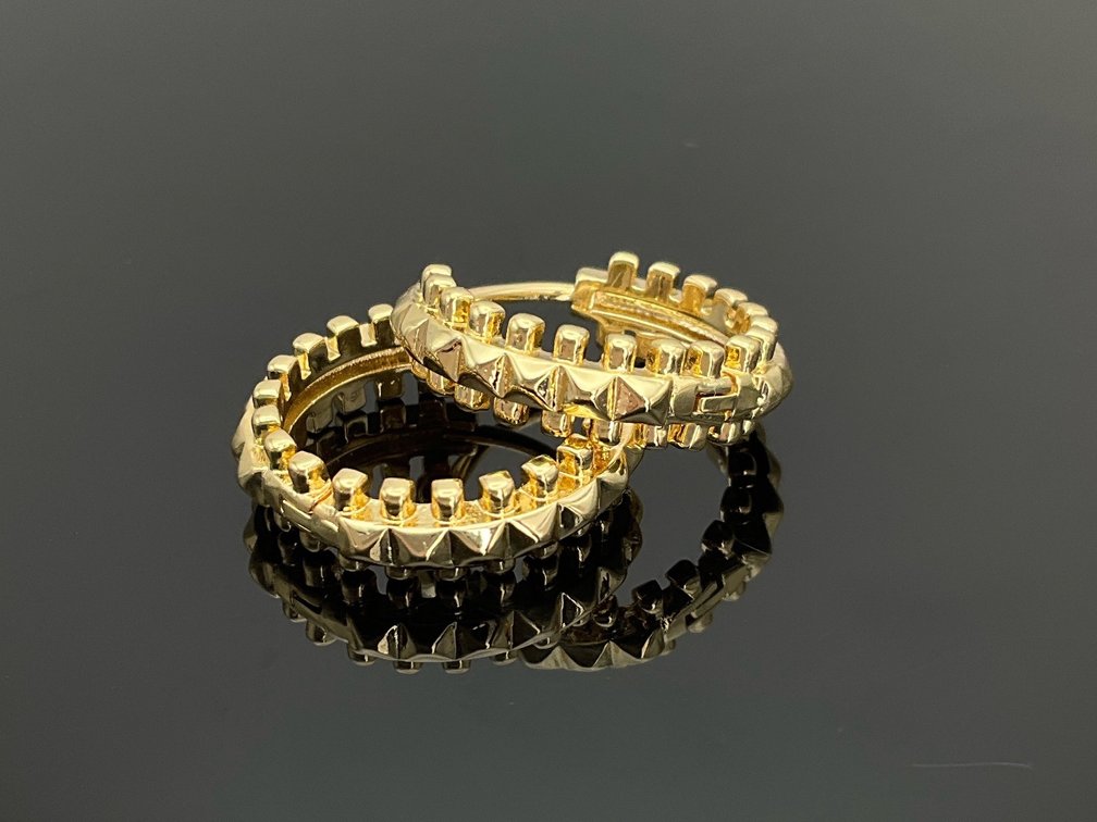 Studded Huggie Hoop Earrings