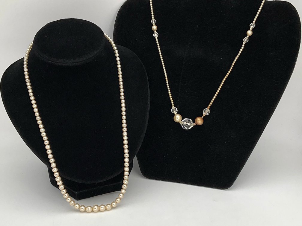 Faux Pearl and Beaded Necklaces with Sterling Clasps