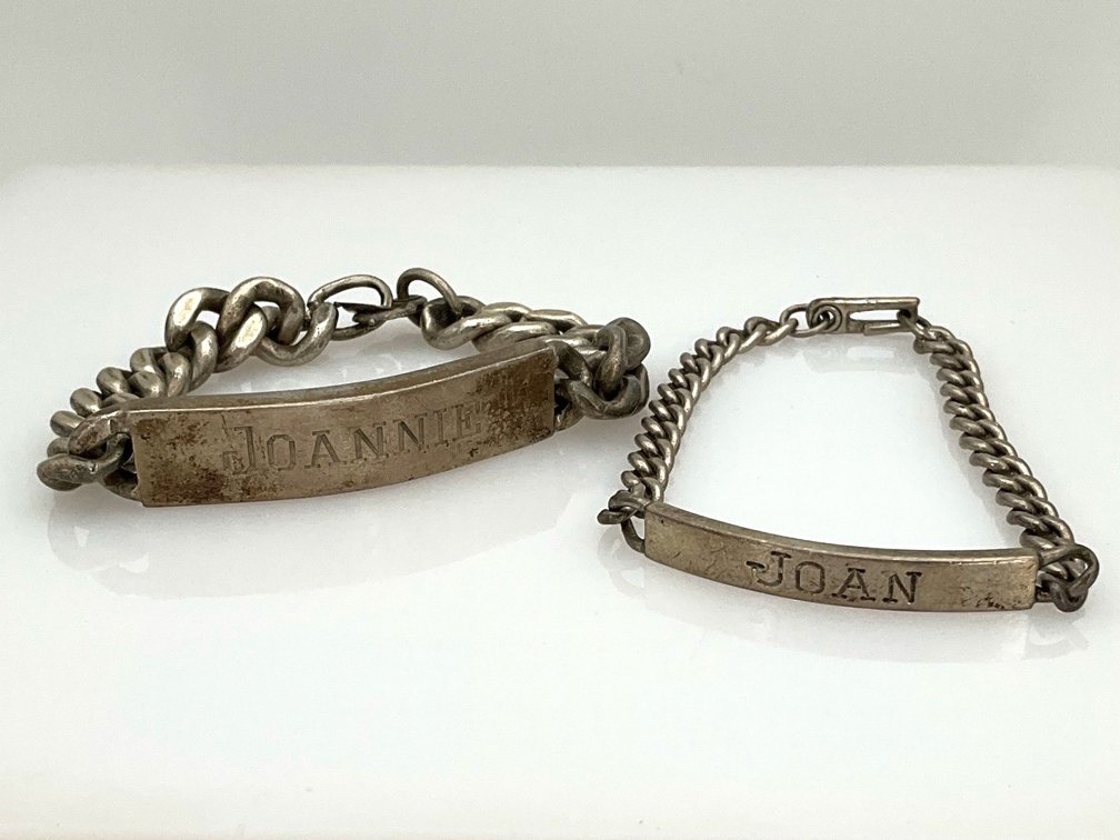 Sterling Silver Curb Link Identification Bracelets