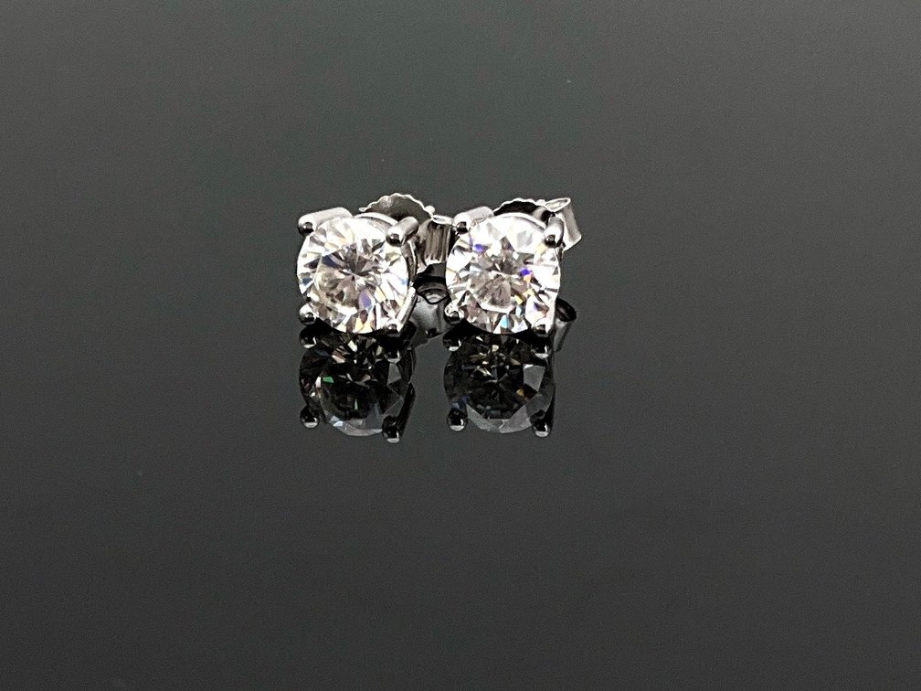 Sterling Silver Moissanite Stud Earrings
