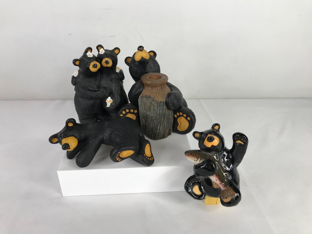 Black Bear Resin Figurines and Ceramic Night Light