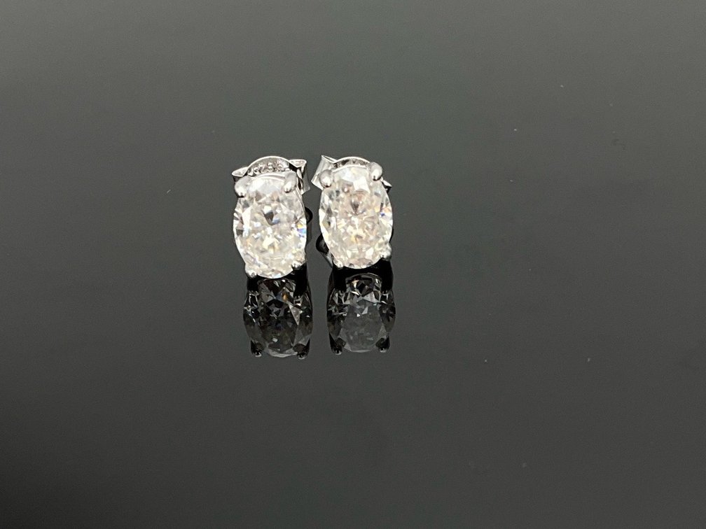Sterling Silver Moissanite Stud Earrings