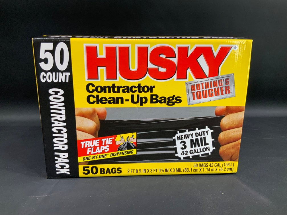 Husky 42 Gallon Contractor Clean-Up Bags, 50 Count
