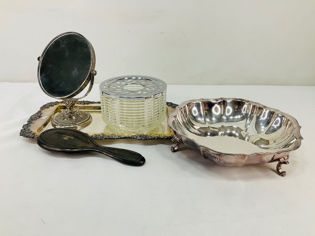 Silverplate Vanity Accessories and Tableware