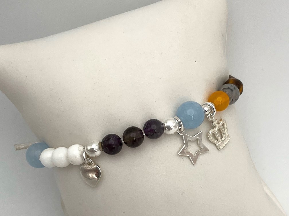 Sterling Silver and Gemstone Story Bracelet