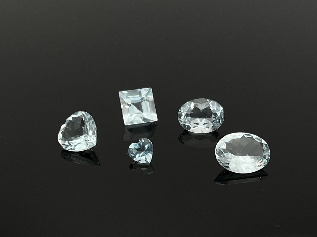 Aquamarine Loose Faceted Gemstones, 5.00 ct